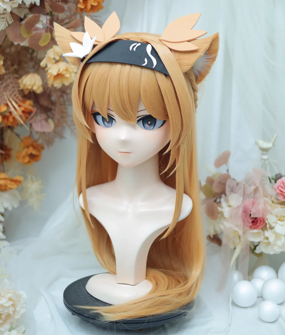 (NFD36--10)Customize Full Head With Lock Pretty Female/Girl Japanese Animego Character Kig Cosplay Kigurumi Mask Crossdress Doll