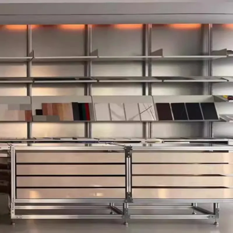Aluminum profile drawer file cabinet, birch multi-layer storage cabinet, ocean panel, household dining side cabinet against the