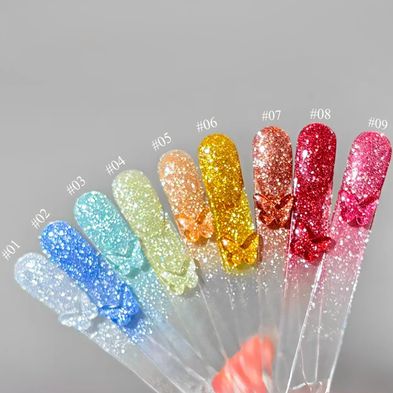 MIANEL 12ML 1PCS 9 Color Strobe Diamond Gel Nail Polish Popular High Density Red Blue Nail Polish Suitable Salon and DIY Use