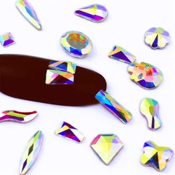 Teardrop/Rhombus Eggshell Speckled Non Hot Fix Flatback Rhinestones Strass Crystals Stones For 3D Nail Art Decoration DIY