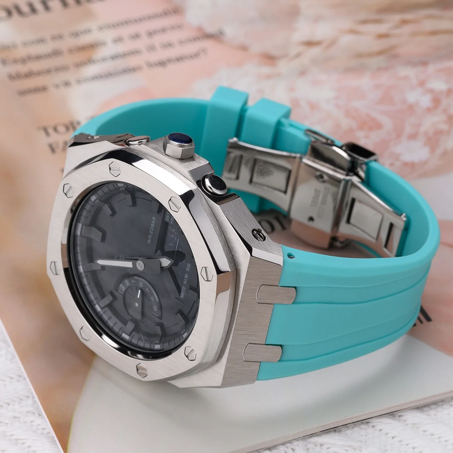 GA2100 Gen 4 5 Metal Case Luxury Stainless Steel Watch Case Oem Rubber Band for shock Mod Kit Watch Parts