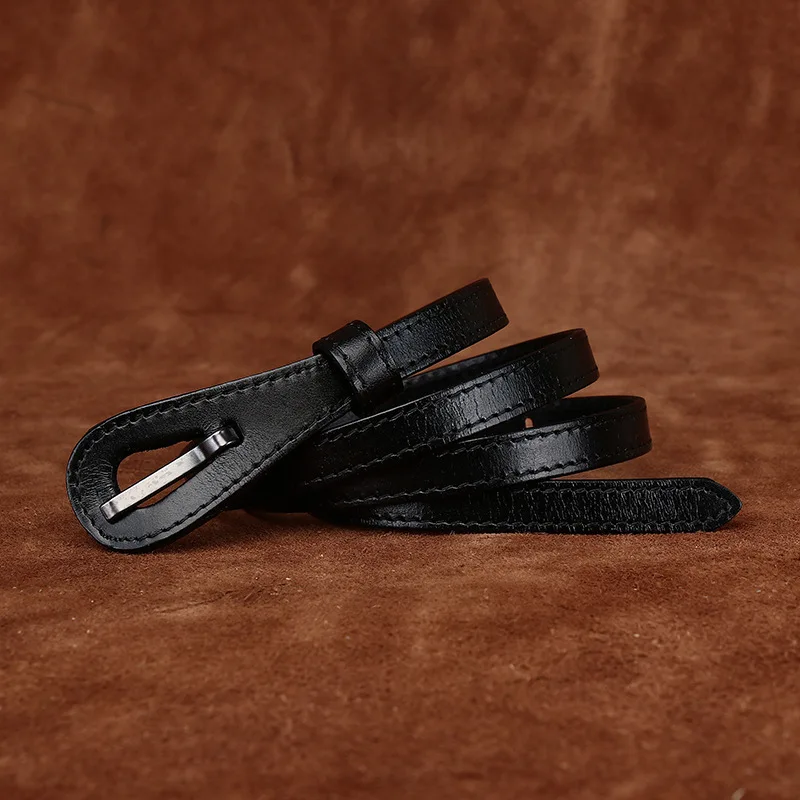 

Women's 1.3cm wide genuine leather hypoallergenic belt trendy simple versatile retro pure leather pants belt waist skirt belt
