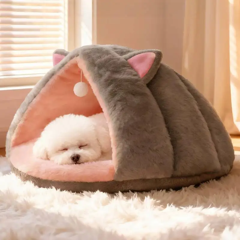 

Cotton Unique Grey Dog Kennel Aesthetic Durable Plush Modern Dog Supplies Indoors Designer Camas Para Perros Dog Furniture