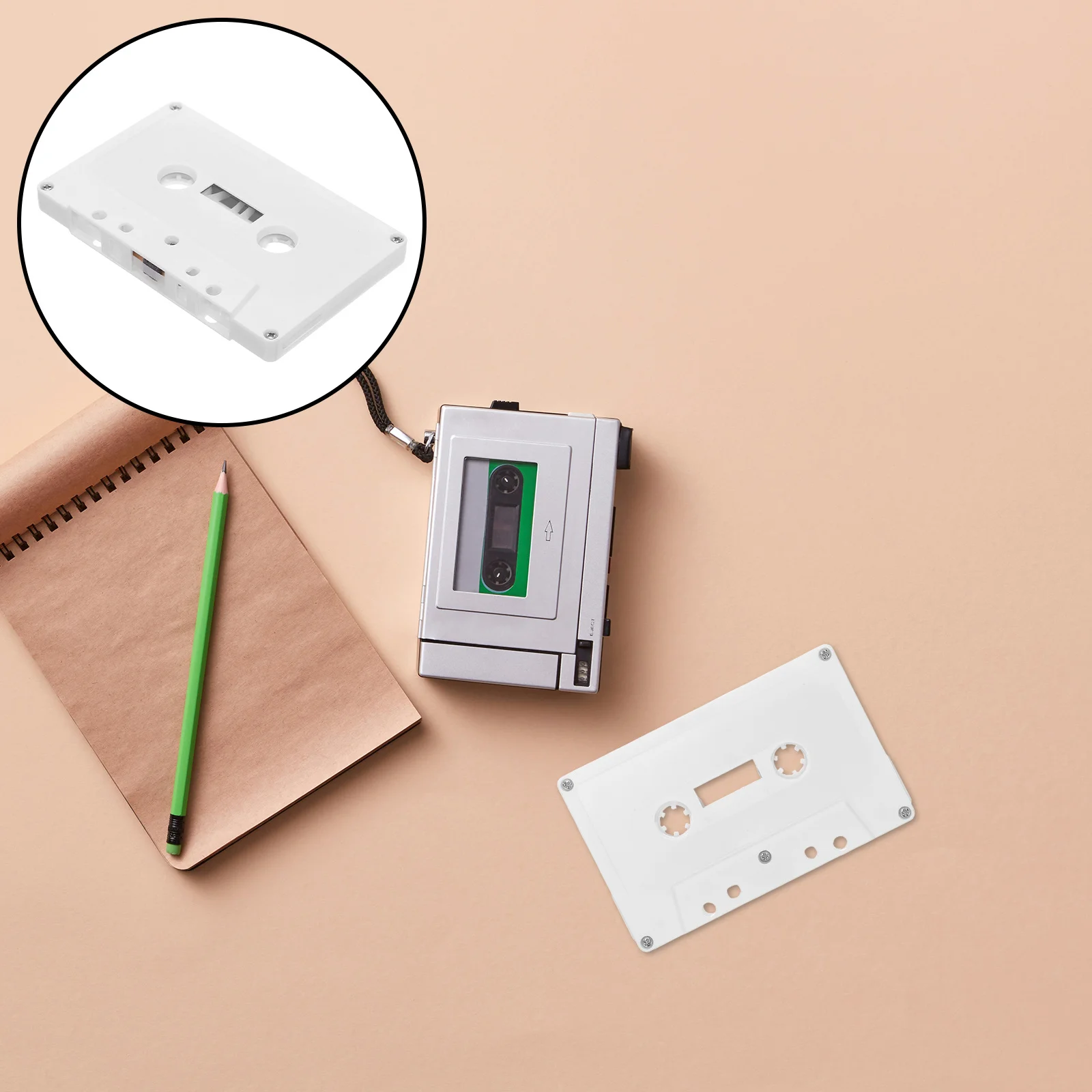 

4Pcs Vintage Cassette Tape Box Retro Design Blank Audio Tape Storage Case for Home Studio Classroom Decoration