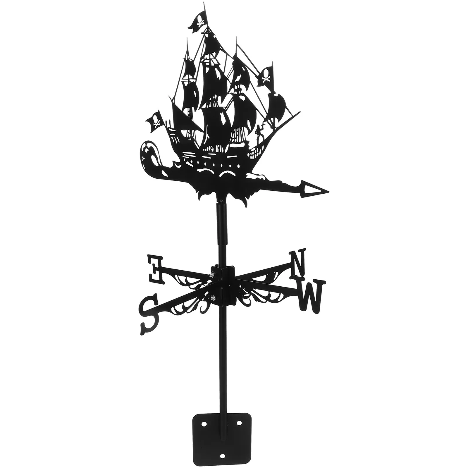 Handcrafted Pirate Ship Weather Vane Sturdy Fade Resistant Iron Weathervane for Outdoor Garden Shed Lawn Decor Rustic Home Decor