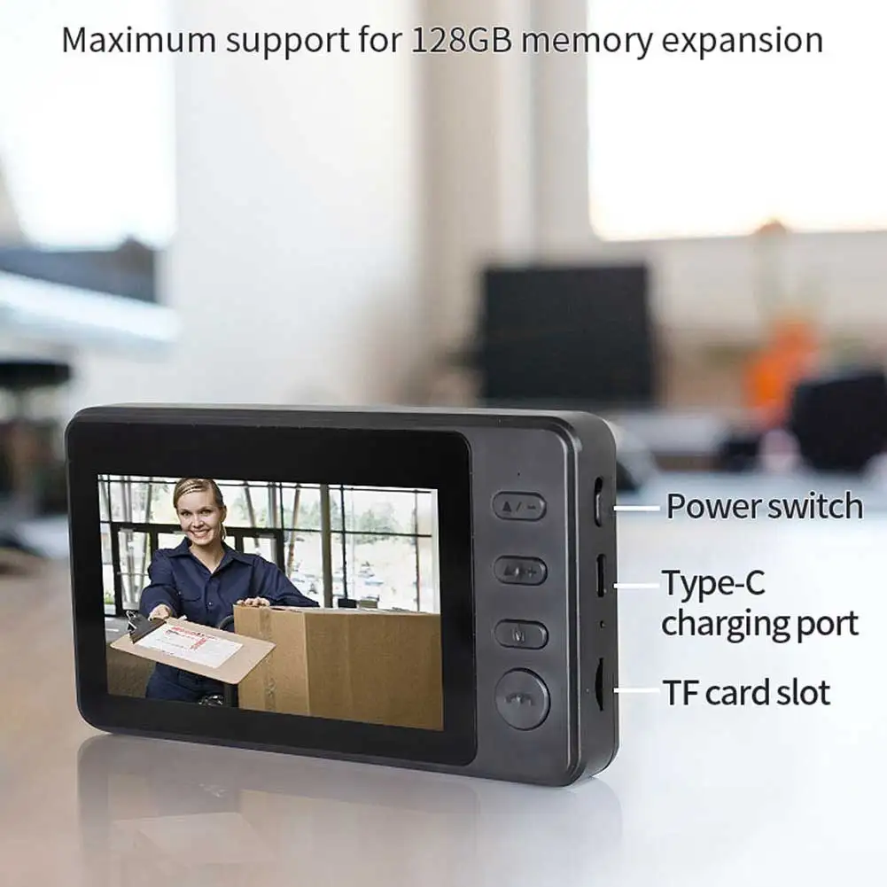 جرس باب يتضمن شاشة عرض فيديو لاسلكي اتجاهين صوت فيديو نظام اتصال داخلي كاميرا جرس باب فيديو لاسلكية مع شاشة زاوية عرض 120 درجة