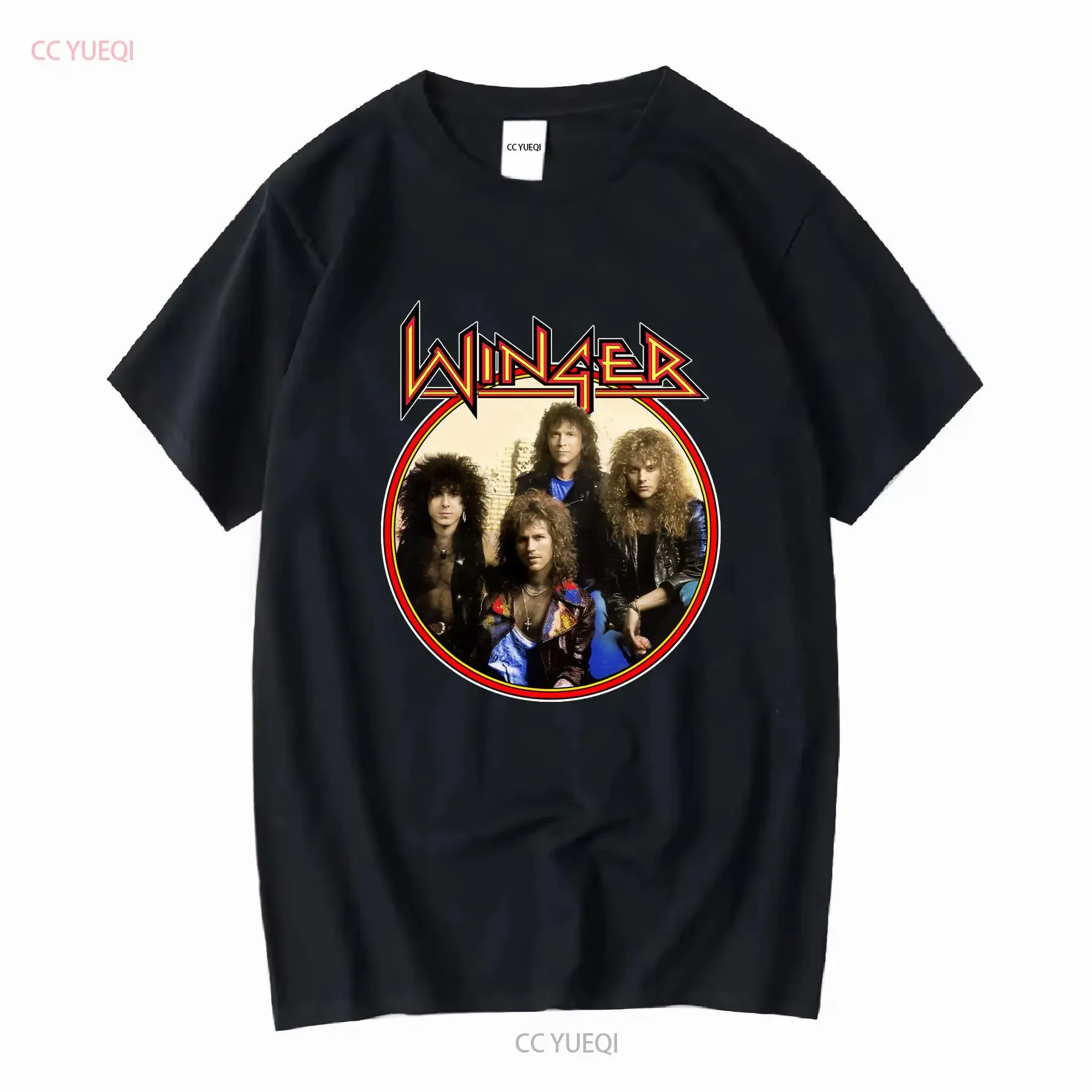 Vintage Winger 1989 Headed For a Heartbreak Rock Tour Band Black T Shirt Size L vintage Washed Comfortable Slightly Casual