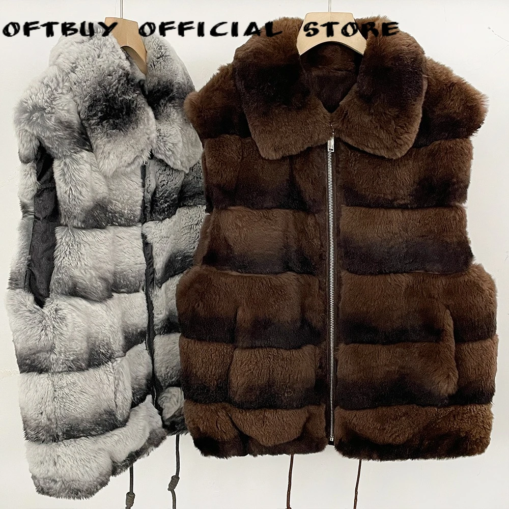Women's Short Fur Coat Winter Premium Turn Fur Collar Jacket Sleeveless Oversized Full Zip Thermal Warm Protection for Ladies