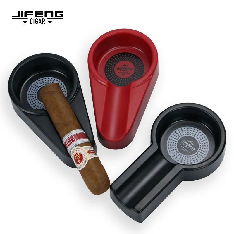 

Ceramic Melamine Ashtray Cigar Gadgets Single Cigar Holder Round Ash Slot Tobacco Cigarette Ashtray Gift Box