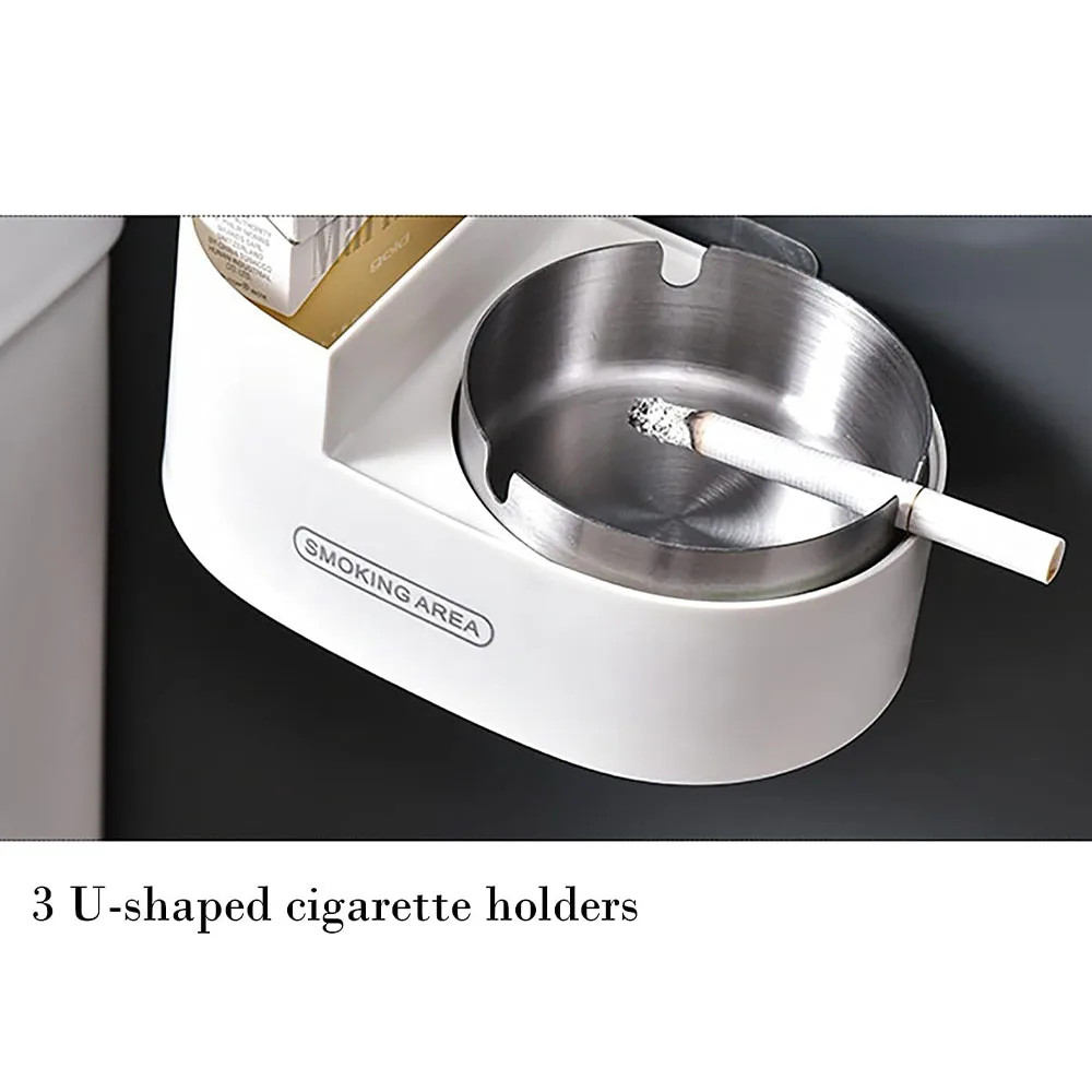 Wall Mounted Or Desktop Smoking Ashtray with Lid for Cigarette Ash Holder for Bathroom, Livingroom, Indoor Or Outdoor Use