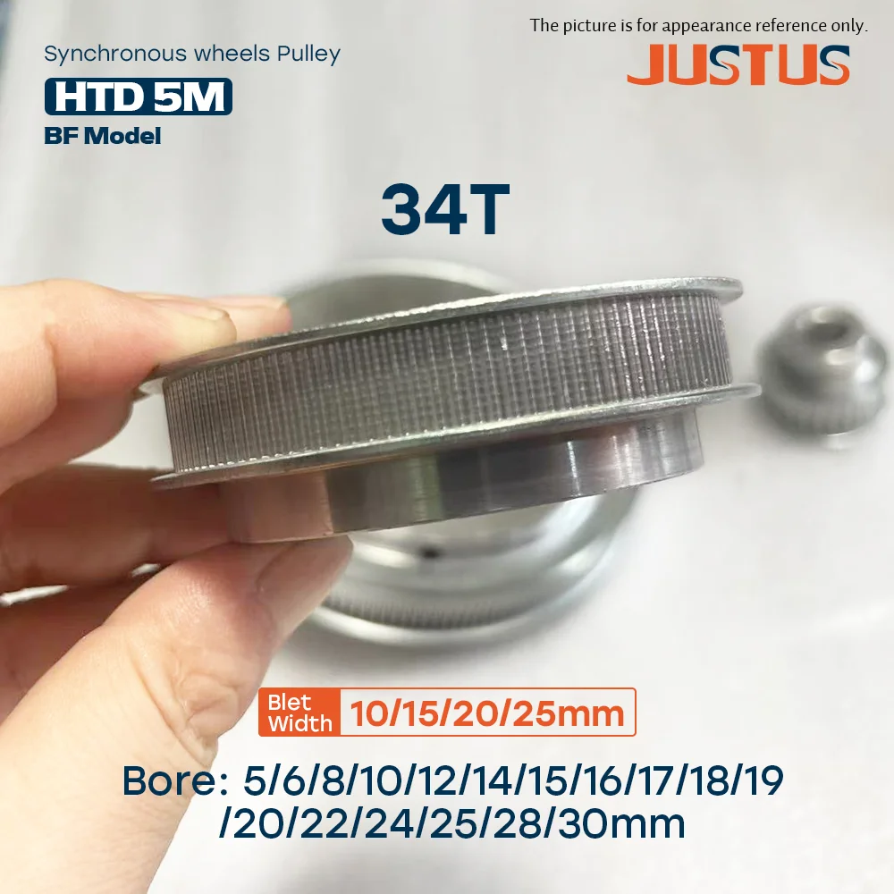 HTD 5M BF Type 34 Teeth Synchronous wheel Bore 5mm-30mm for 10/15/20/25mm Width Belt Used In Linear timing Pulley 5GT