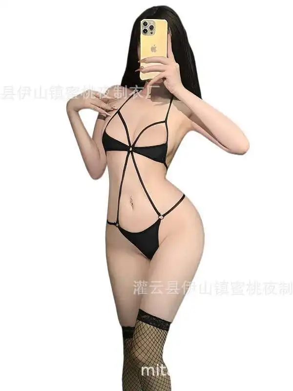 Sexy, aushöhlen, dünne Netz-Bodys, rückenfrei, tiefer V-Hosenträger, ärmellos, hängender Hals, bezaubernd für Nachtclub-KOMMEL