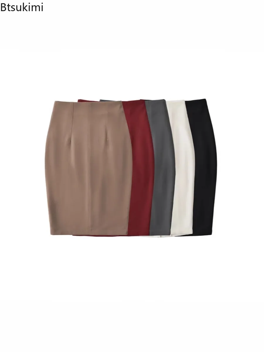 

Women's Business Casual High Waist Slimming Midi Suit Skirt Commute Friendly Versatile Wrap Bodycon Elegant Half-length Skirts