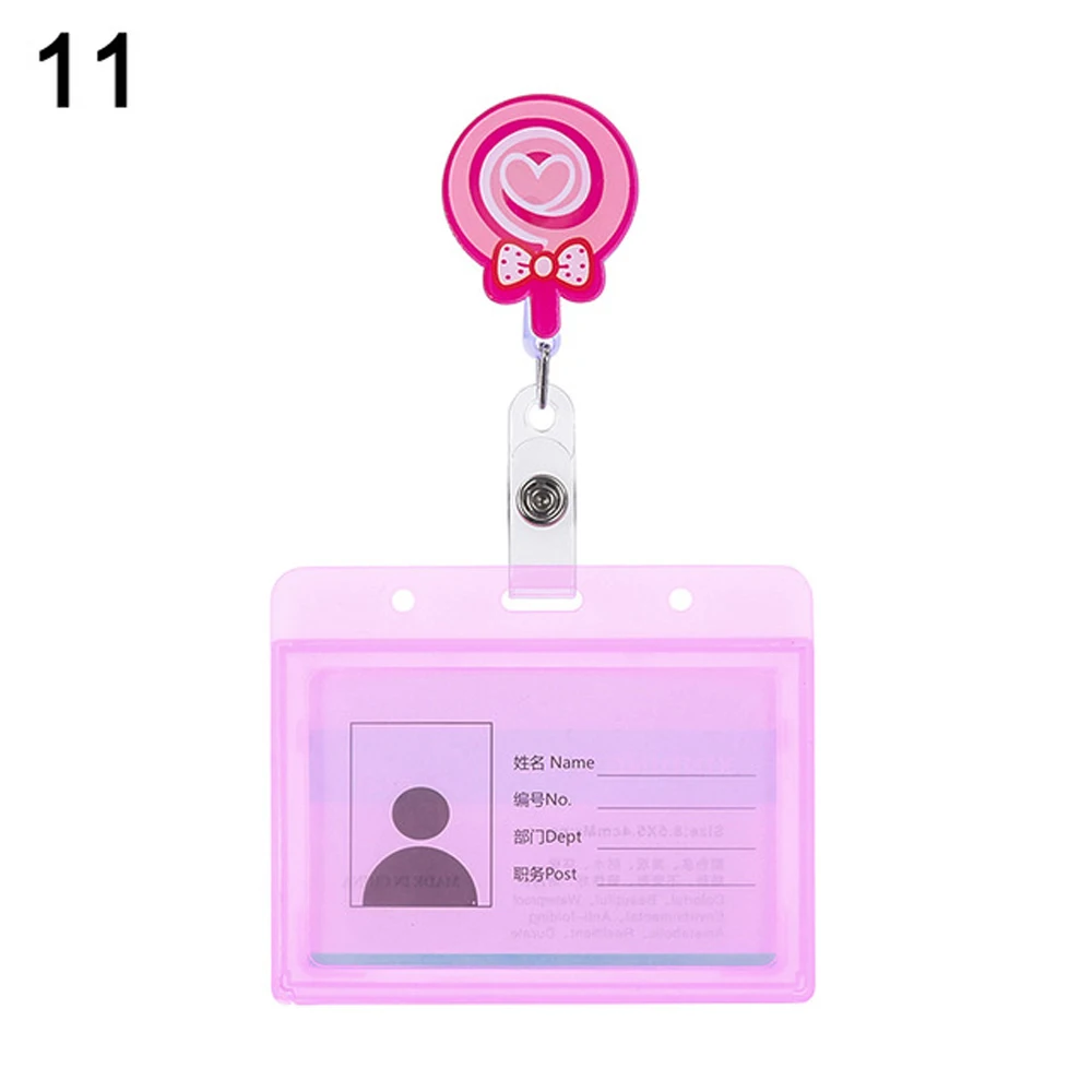 

Cartoon Business Card Aluminum ID Card Badge Holder Clip ID Badge Holder Name Card Holder Retractable Badge Nurse Doctor