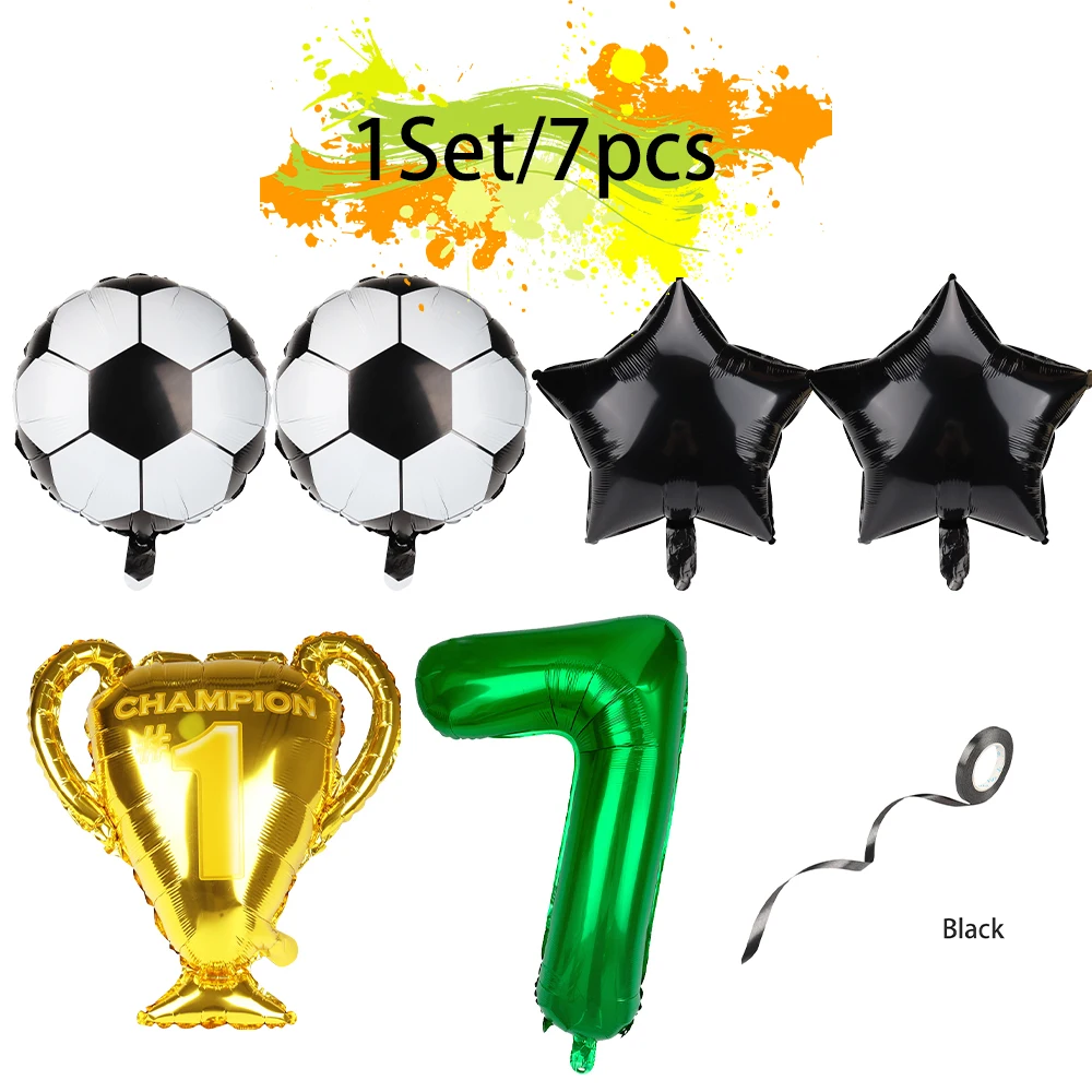 32inch Number Balloons Foil Football Party Green Black Trophy Balloon For Boys Birthday Party Decoration Children\'s Gifts Globos