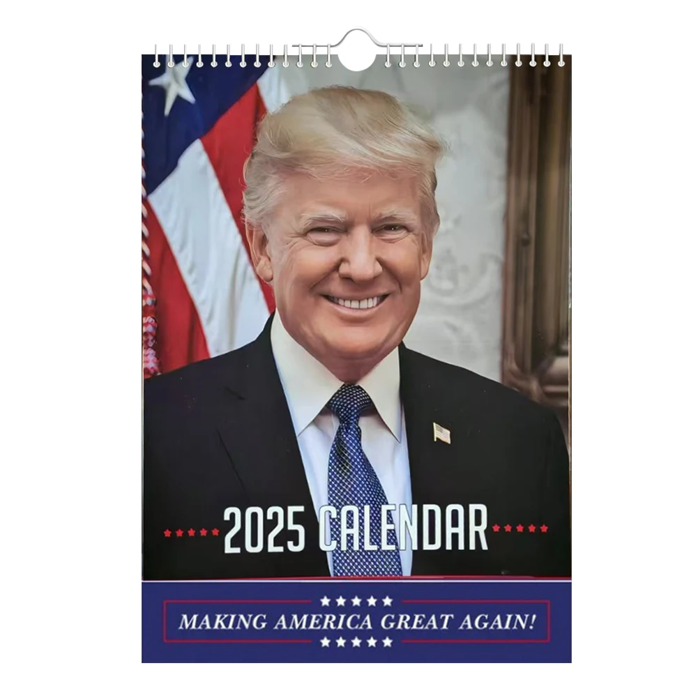 Calendário de parede engraçado Trump 2025 MAGA Calendar 12 meses fazendo América ótimo novamente Calendário de parede mensal pendurado