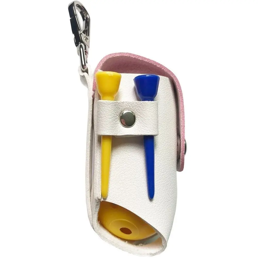 Mini Golf Ball Waist Bag Waterproof PU Leather Golf Belt Bag Storage Case Metal Buckle Golf Ball Container