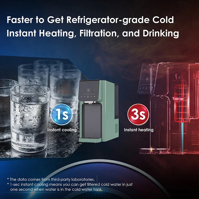 6-Stage RO Water Dispenser Cold & Hot Water With Compressor Desktop Installation Water Purifier