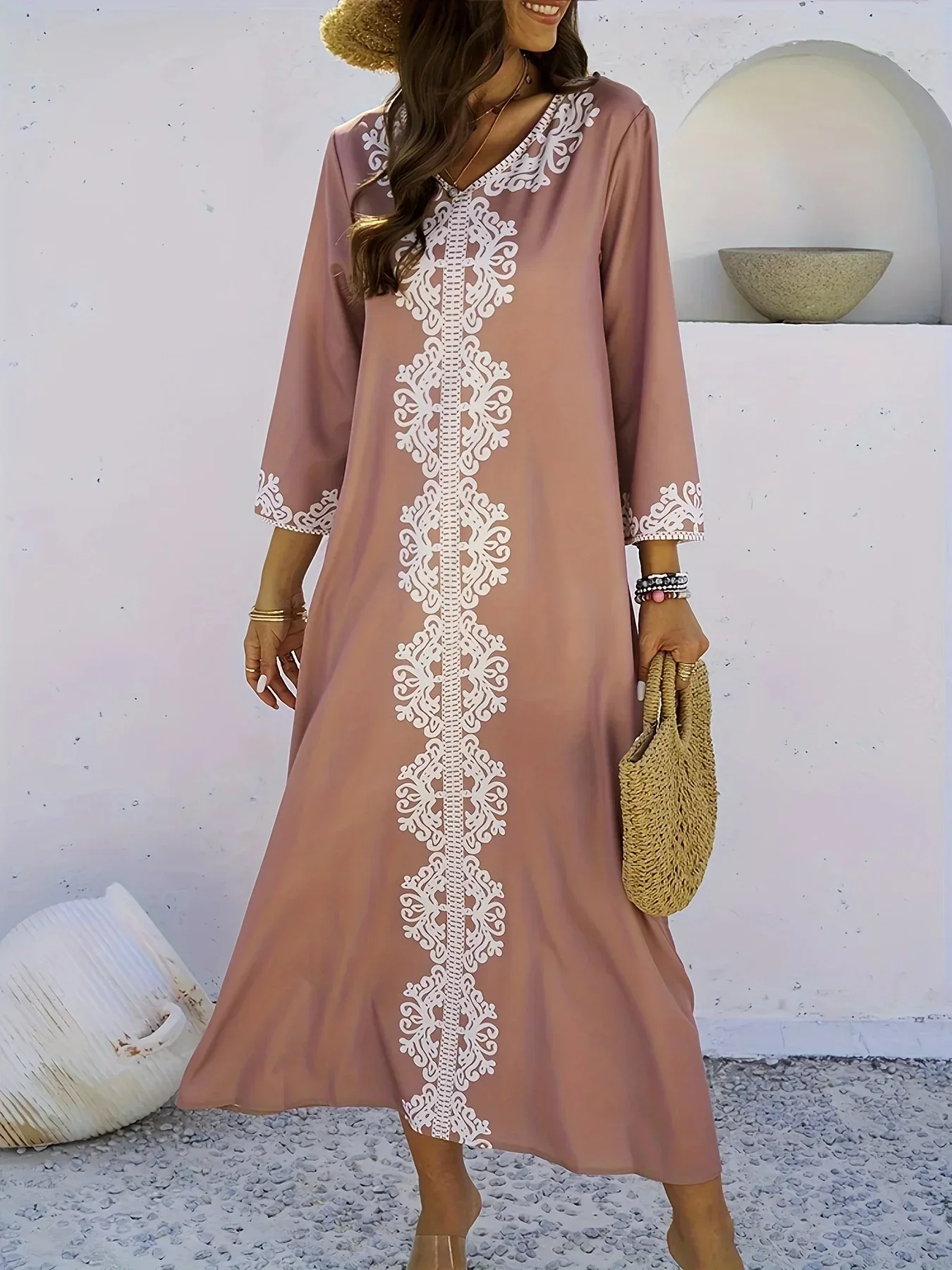 

New Elegant Maxi Dress Robe Vestido Fashion casual Women V-neck Long Dresses