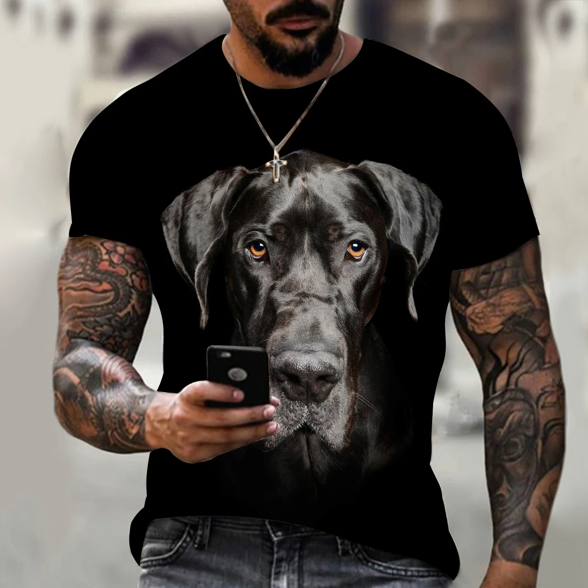 Summer Casual Summer 3d Printing Field Labrador Funny Fashion Short Sleeve Animal Pattern Polyester More Men Oversize T Shirt