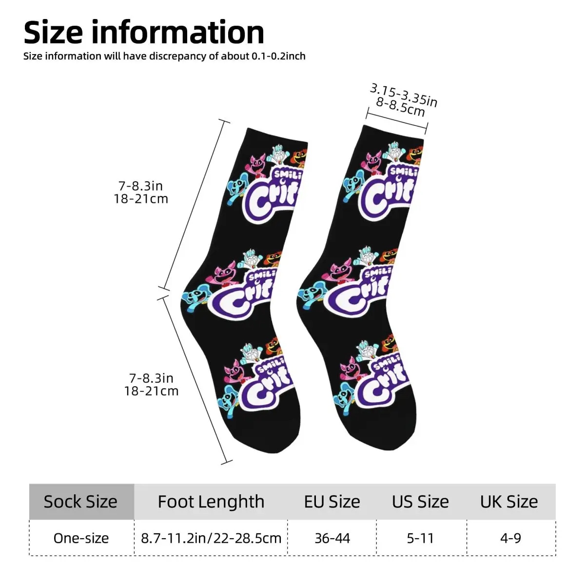 Chaussettes de sport coordonnantes pour hommes et femmes, bas de créatures souriantes, chaussettes de jeu indie, confortables, mode, course à pied, hiver