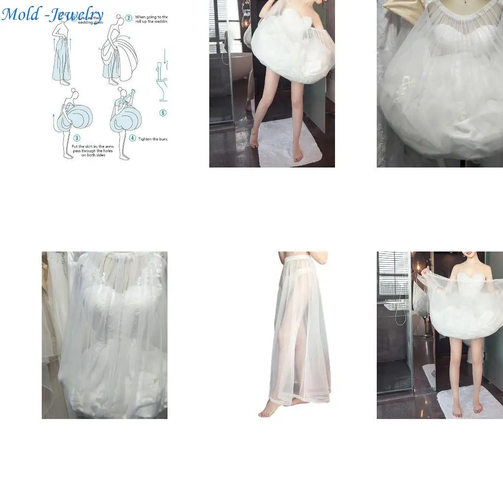 

69HB Gather Skirt Slip Bridal Wedding Dress Petticoat Underskirt Save You From Toilet Water Wedding Accessories
