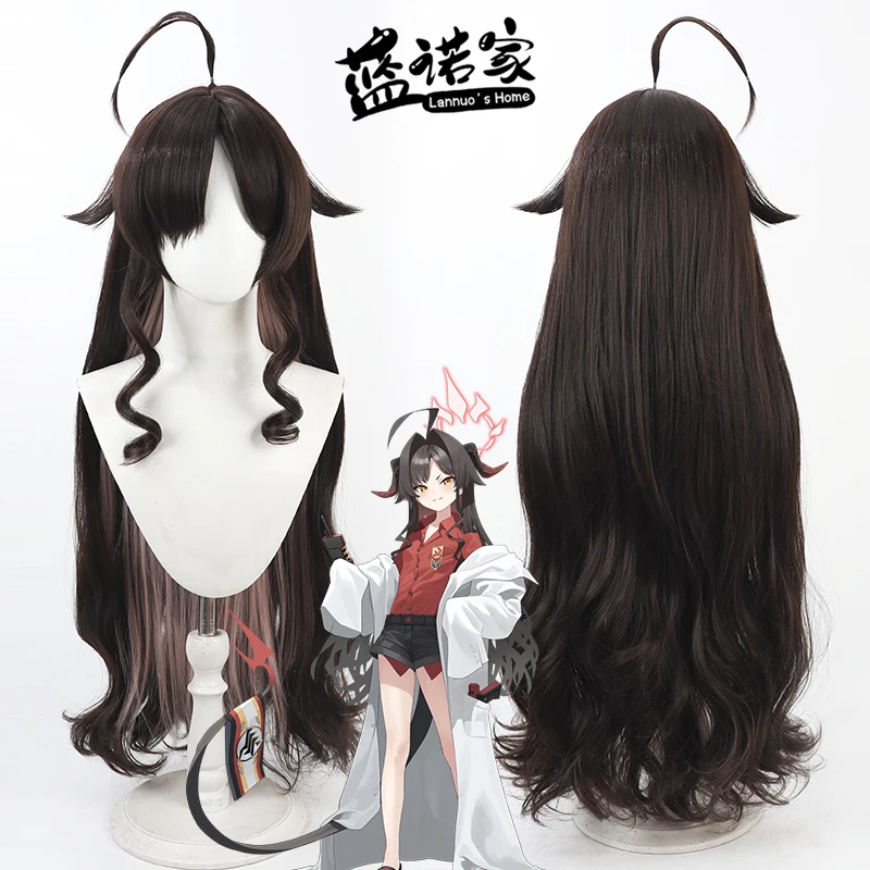 

Game Blue Archive Kinugawa Kasumi Cos Косплей Парик Хэллоуин Карнавал Вечеринка Опора Синтетические волосы Термостойкое волокно + Кепка для парика