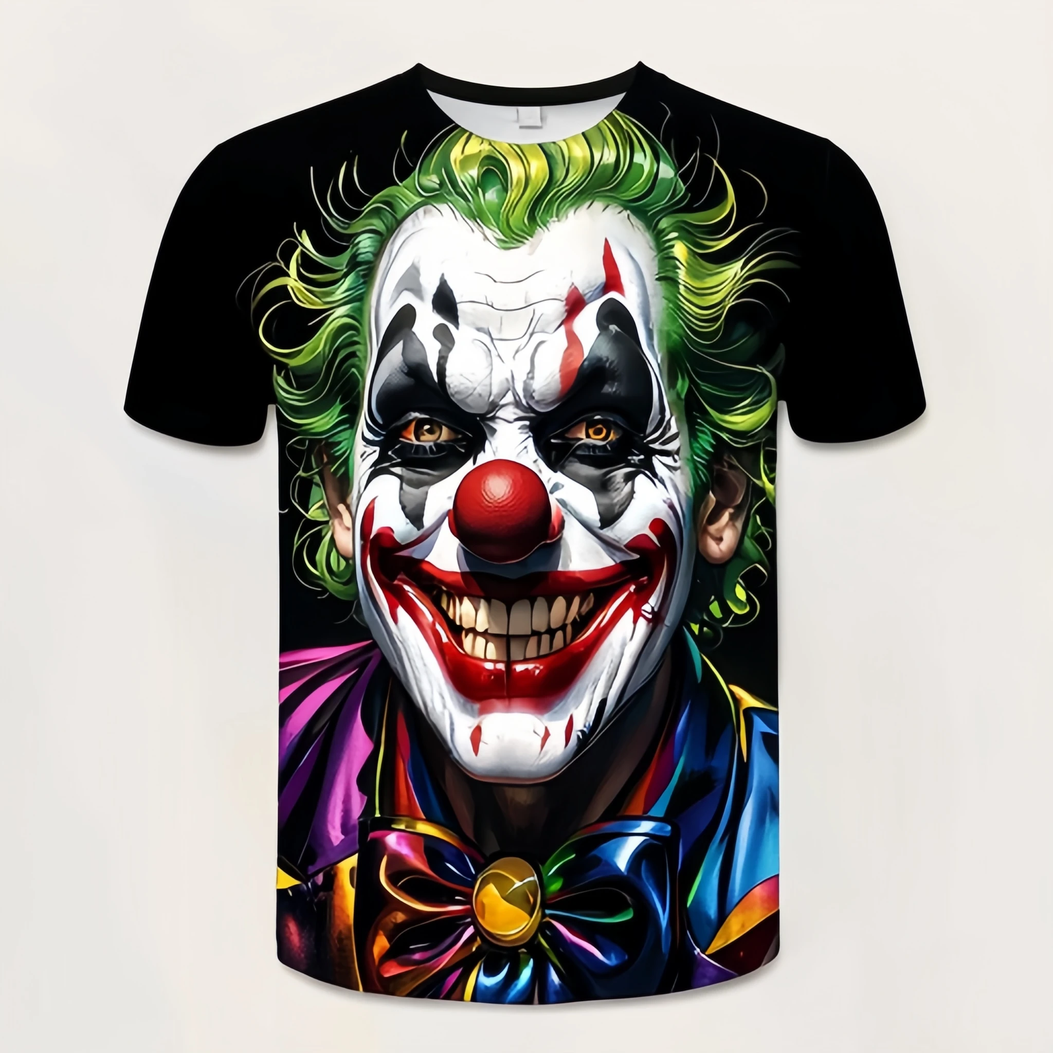 T-shirt Summer 3D printing  Personality and fashion Joker print Short sleeves Men\'s clothing Women\'s clothing Casual Top