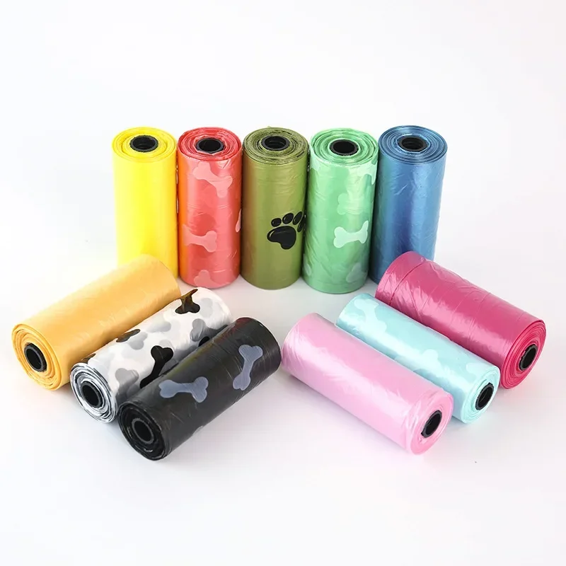 1 Roll Pet Dog Poop Bags Dispenser Collector Garbage Bag Puppy Dog Poop Scooper Bags for Dogs Cat Outdoor Cleaning Pet Supplies