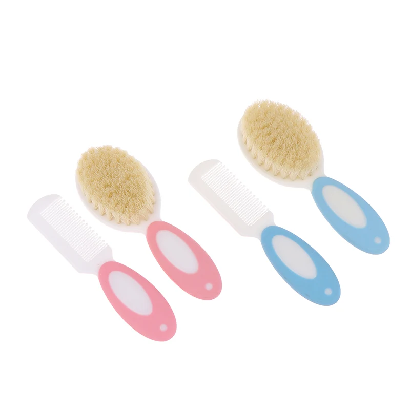 2Pcs/Set Baby Untangling Hairbrush Comb Portable Newborn Infant Anti-screw Hair Edge Brush Scalp Massager For Kids Supplies