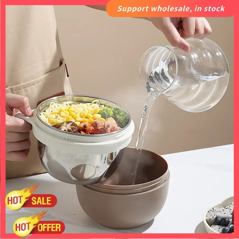 RISE-cuenco de fideos instantáneos con aislamiento relleno de agua dividido, fiambrera para estudiantes, fiambrera para llevar trabajadores de oficina