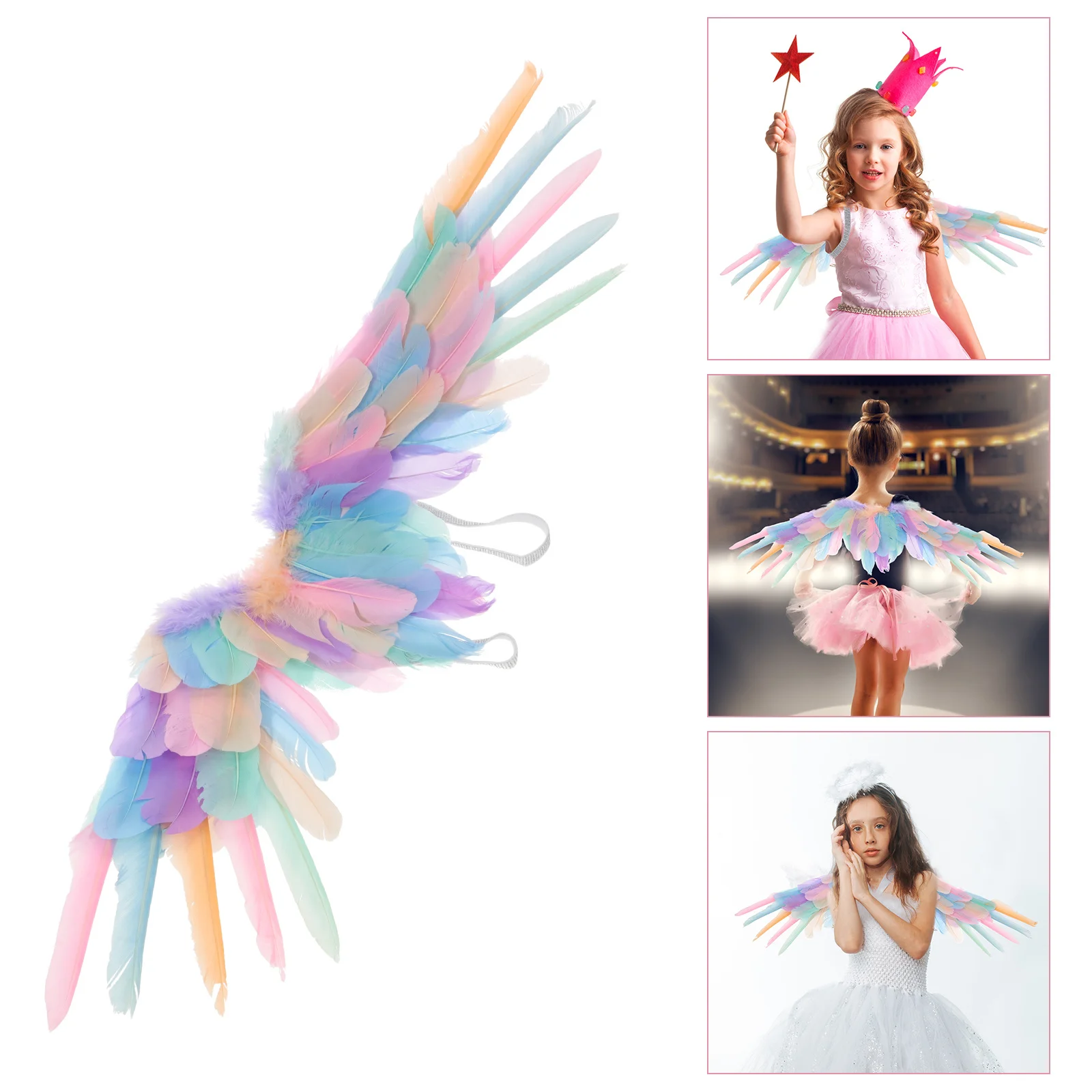 أجنحة الملاك الكبيرة دعامة لطيفة للنساء ملحقات صور أداء حفلات الهالوين