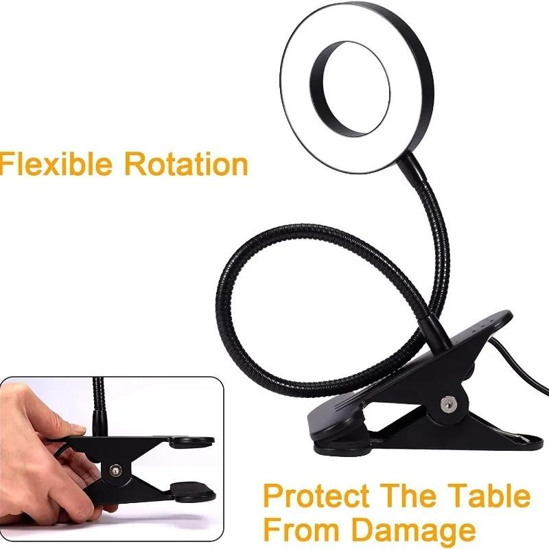 

Clip Desk Lamp Creative USB Student Eye Protection Reading Desk Lamp Universal Hose Bedside Lamp Tone Dimming Clip Lamp