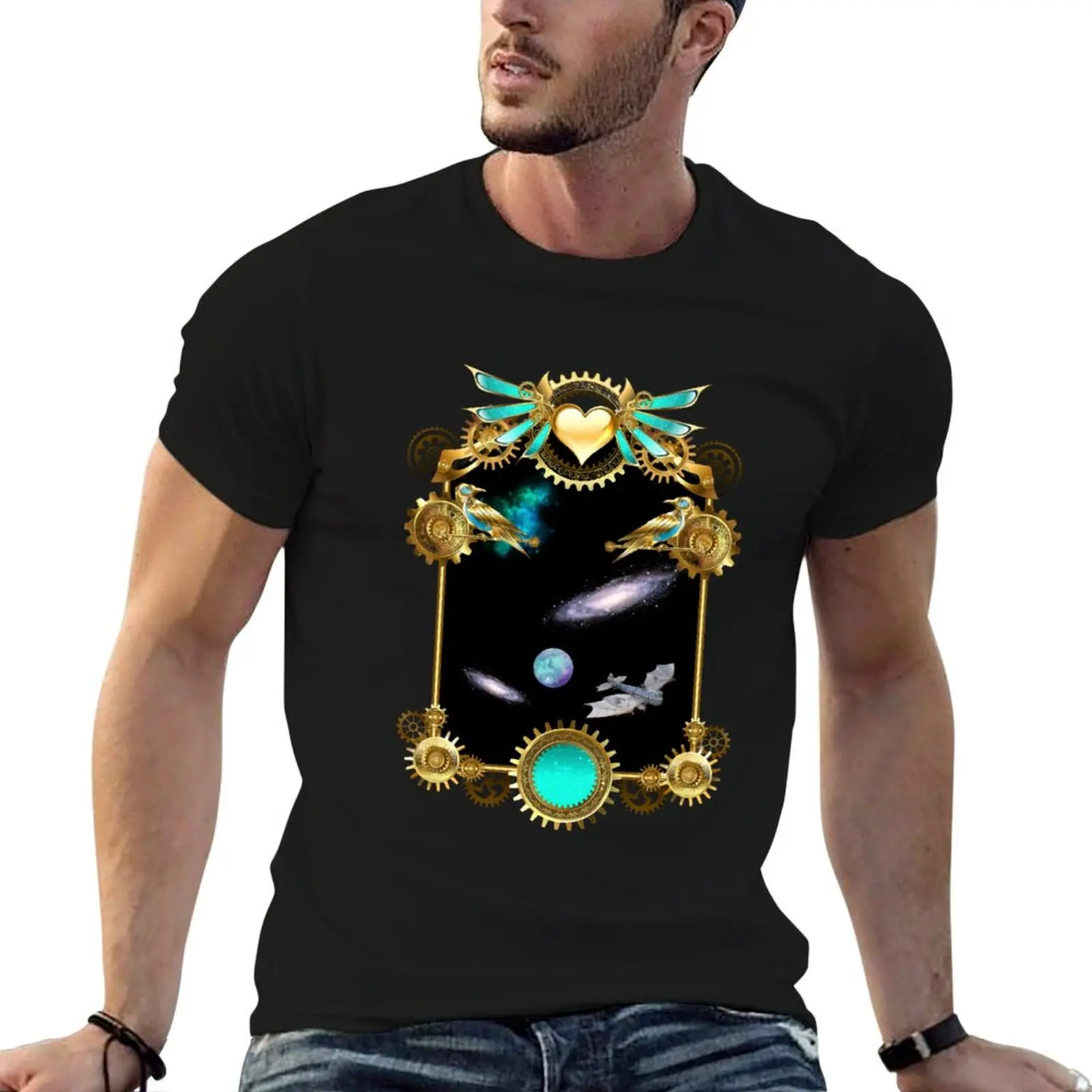 Camiseta Steampunk Magic Mirror, camiseta informal que combina con todo para hombre