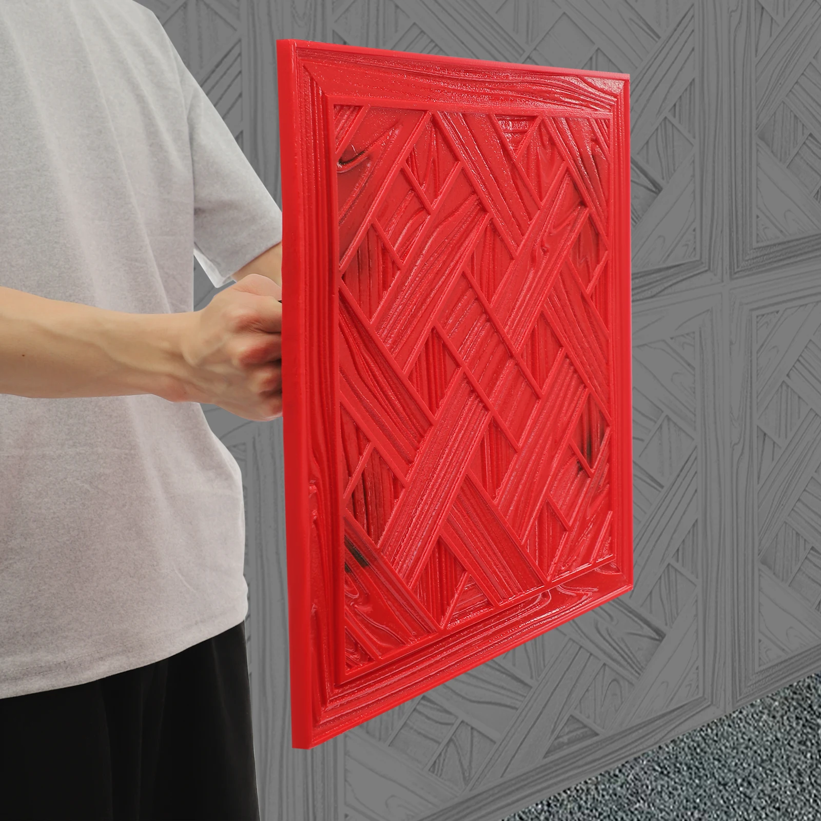 

Concrete Stamp PU Texture Mat Woven Pattern for Floor Wall Pathway DIY Mold Anti Slip Seamless Square Design for Yard Garden