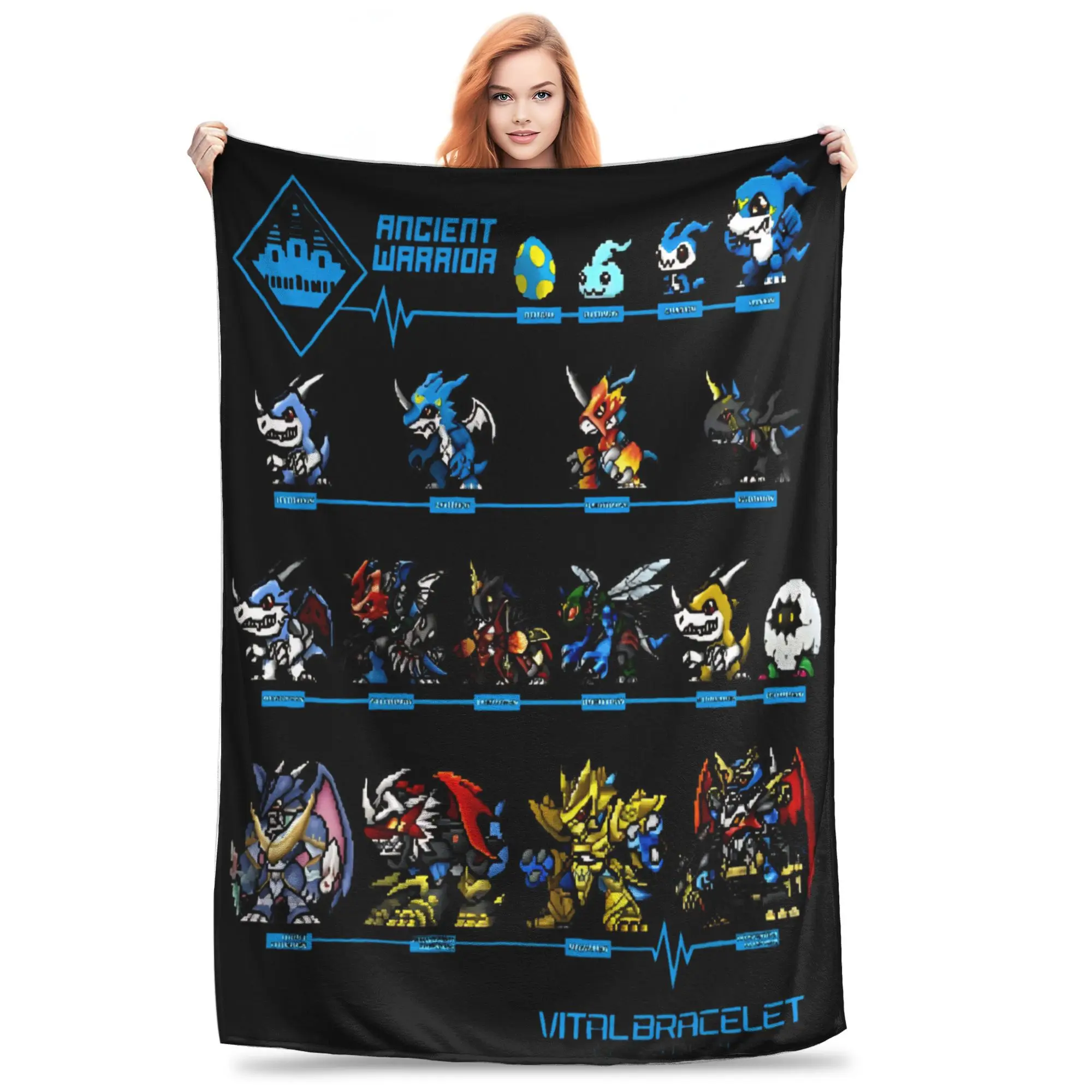 

Винтажный браслет digimon, одеяло древнего воина, несколько размеров, уютные и легкие пледы для дивана, дивана и кровати