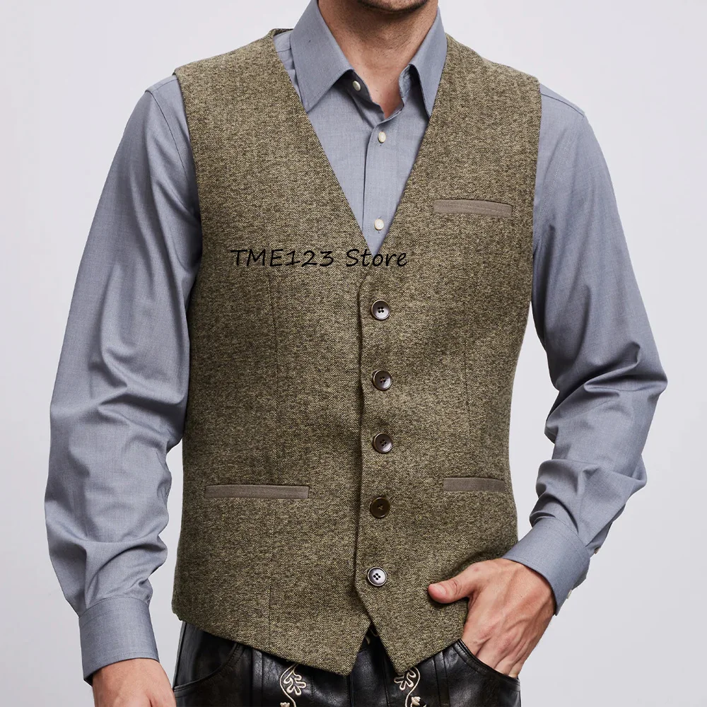 

Мужской классический жилет, деловой модный костюм, замшевый лоскутный карман, элегантный мужской жилет, повседневный однобортный жилет с v-образным вырезом, рабочий