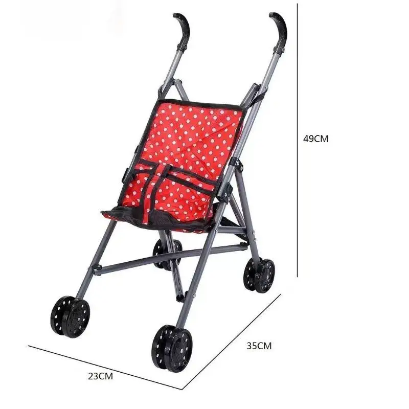 

Durable Interactive Dolls Pram Stable Baby Stroller With T-Shaped Belt Baby Doll Stroller Toy Pretend Play stroller toy 1Pc