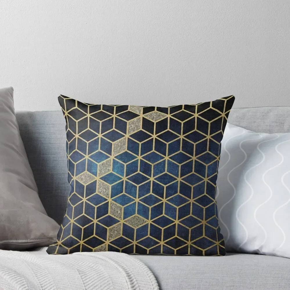 

Shades Of Blues Cubes Pattern Throw Pillow christmas decorations 2025 Decorative Sofa Cushion pillow