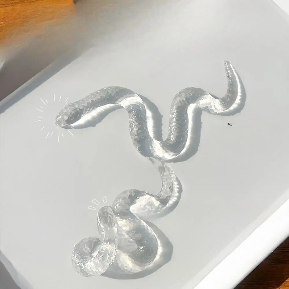2025 Transparent Snake Decompressing Toys Stress Relief Soft Snake Pinching Toys Squeeze TPR Simulation Snake Figurine Gift