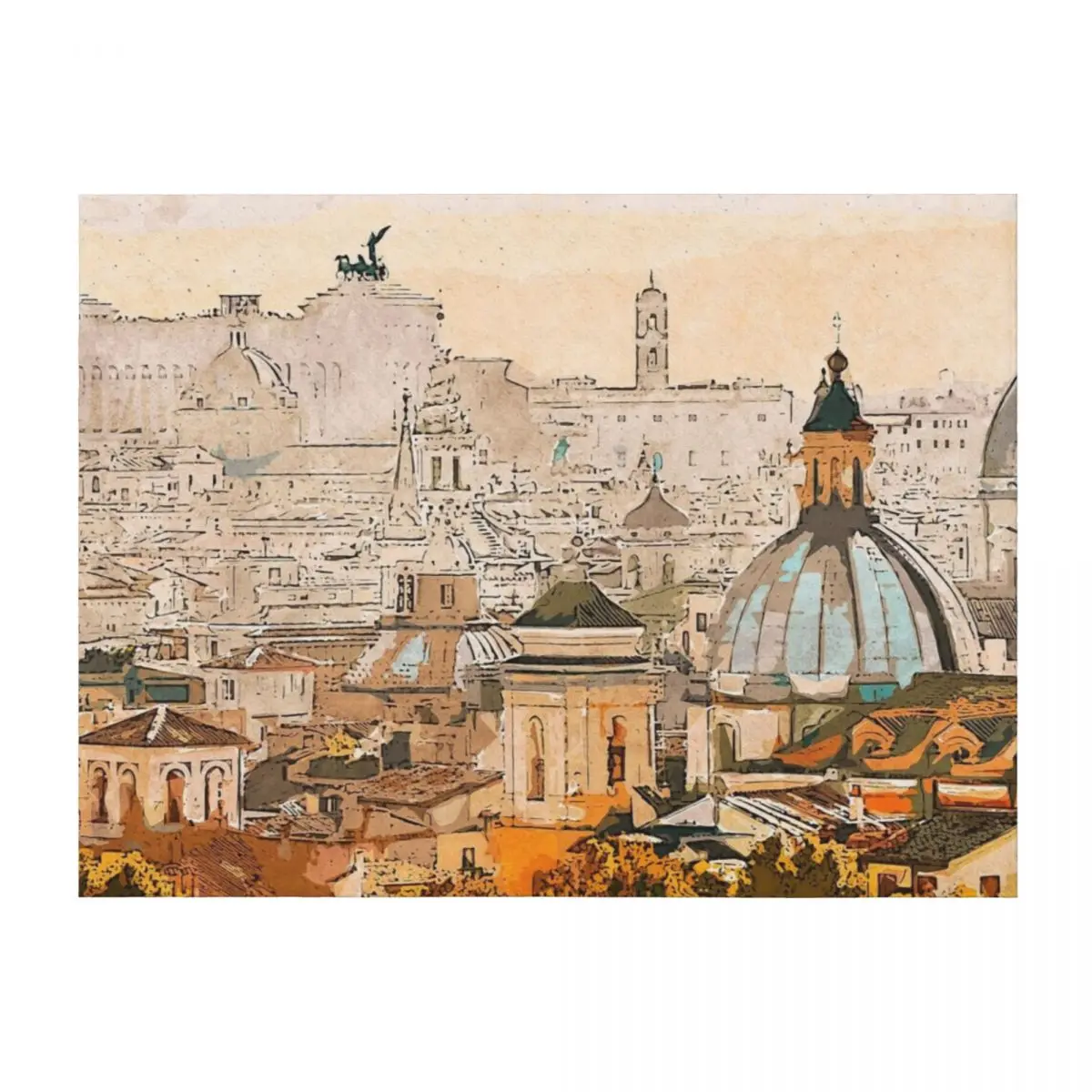 

Rome Cityscape Throw Blanket Furry For Sofa Thin Personalized Gift Custom Blankets