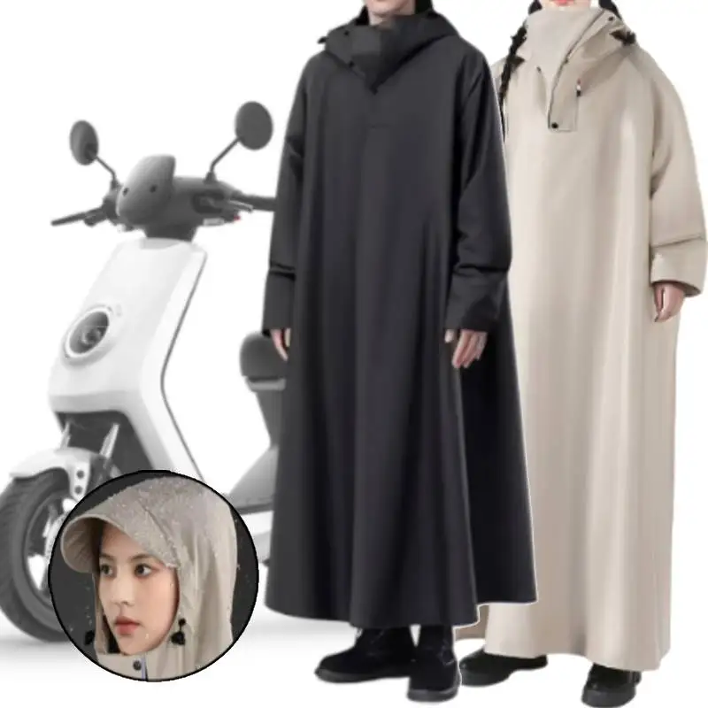 

2025 Thicken Oxford Raincoat Electric Car Motorbike Riding in Rainstorm Quick-Dry Oversized Hooded Rainwear For Women Men Poncho