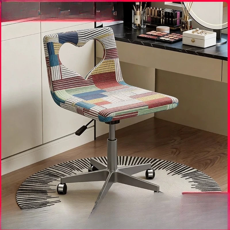Dressing chair retro style rotating liftable designer makeup room casual creative dopamine color makeup chair