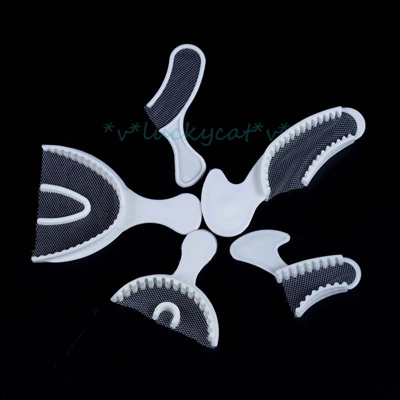 

durable 15pcs Dental Disposable Impression Bite Registration Triple Tray Posterior Disposable Plastic Bite Registration Trays