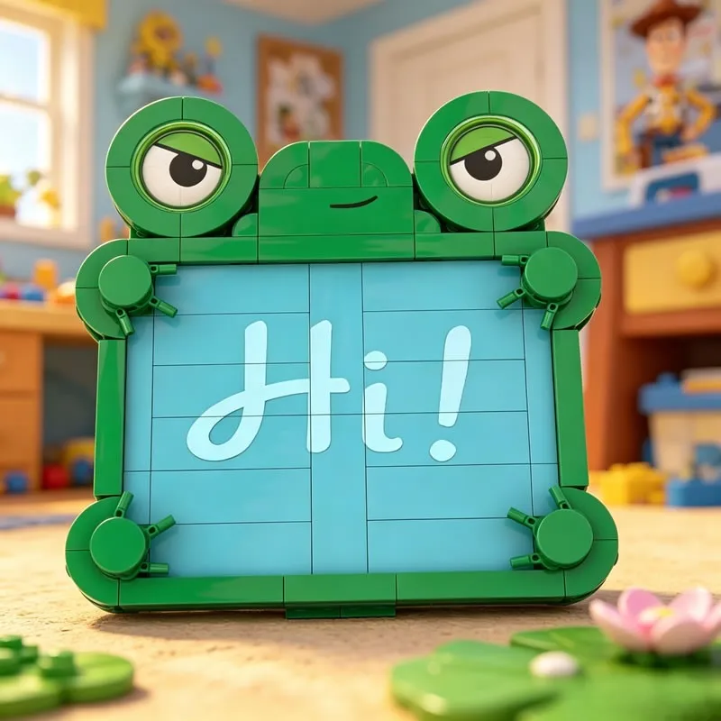 NEW Frog-Shaped Pad Smart Tablet Building Blocks Cartoon Toy Movie Character DIY Assembly Bricks Toy Gift for Story Movie Fans