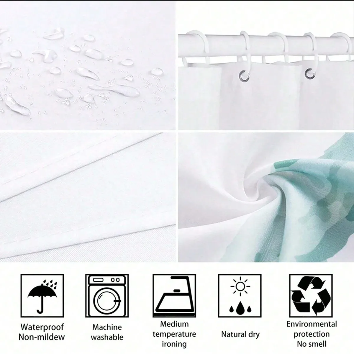 1pc Valentine\'s Day Rose-Falling-Heart Shower Curtain, Lightweight And Mold-Resistant, Suitable For Bathroom/Vanity