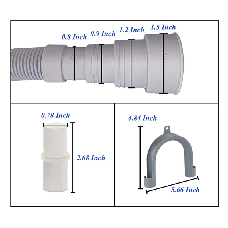 Комплект удлинителя сливного шланга для стиральной машины длиной 6,5 фута — универсальный для стиральной машины, посудомоечной машины и осушителя, с U-образным кронштейном, адаптером-CLIM