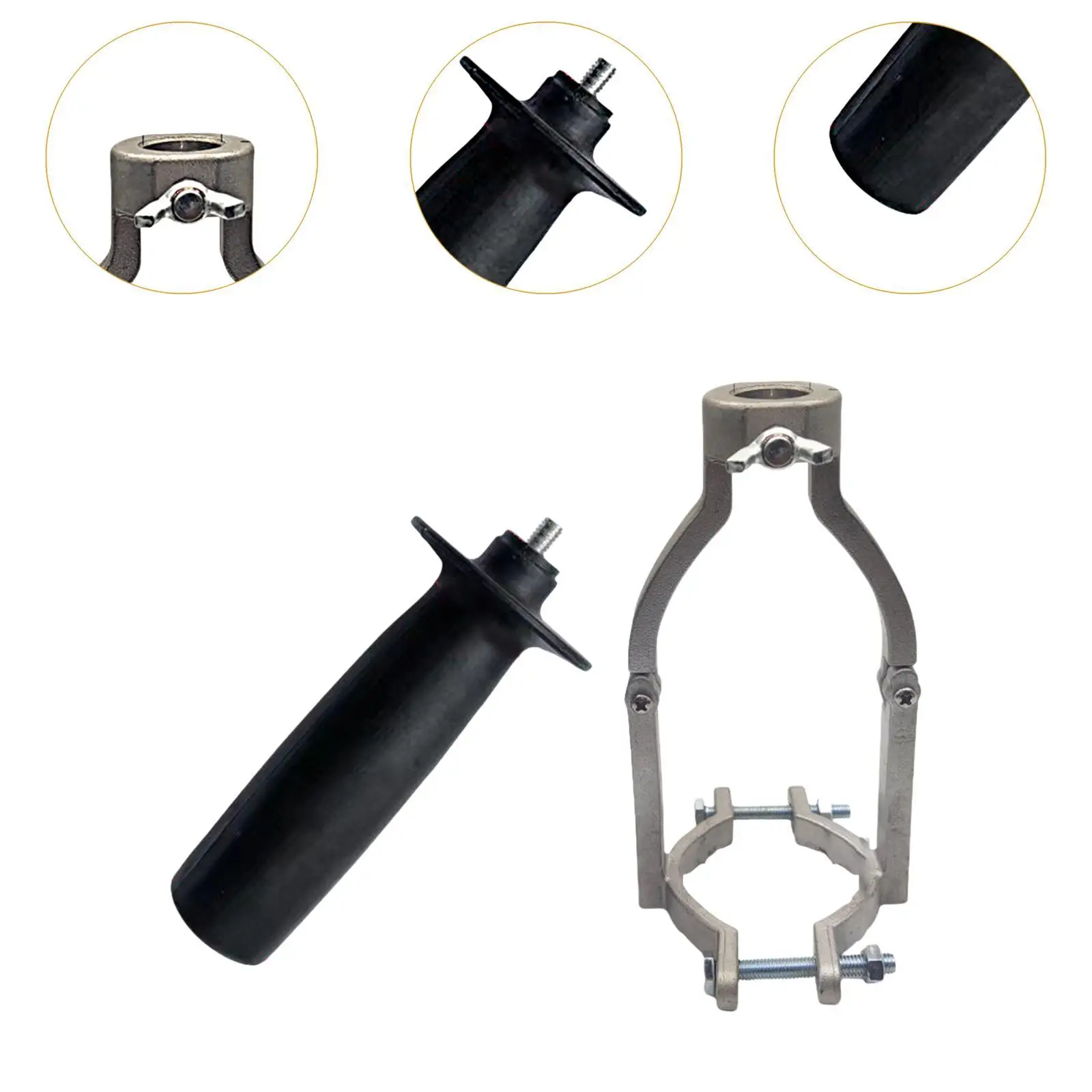 Square Hole Drill Bit Adapter Bracket,Steel,with Handle,Adjustable Clamp 1.38-2.17inch for Hand Drill Bench Drill Table Drill