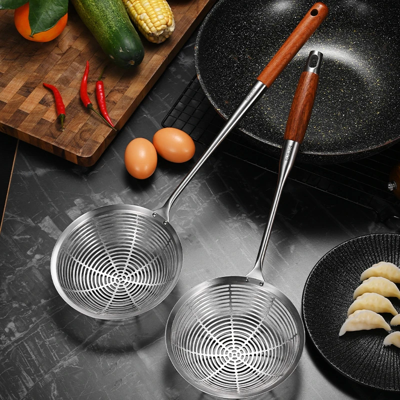 

Extra Large Kitchen Strainer Skimmer Stainless Steel Colander Food Cooking Filter Pasta Tools Frying Ladle Noodles Sieve Tools