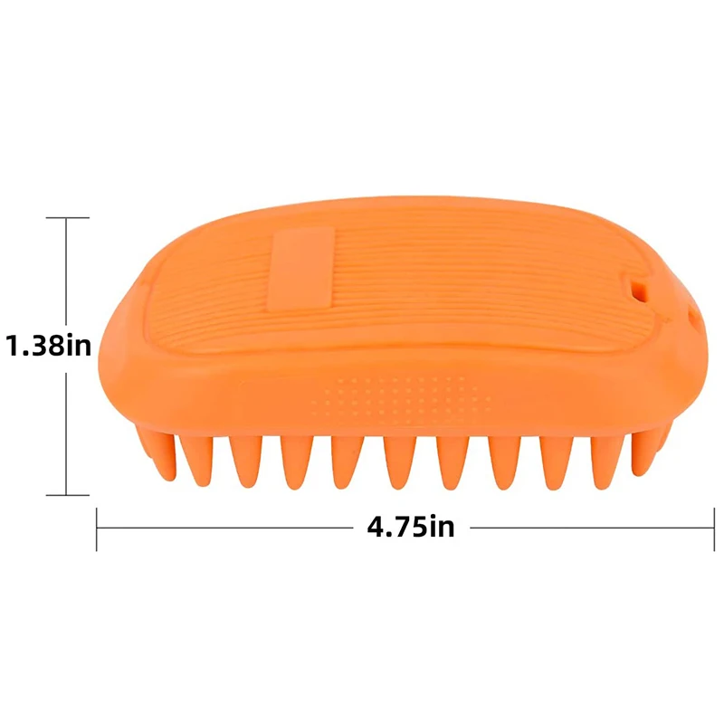 Pet Bath Brush Massage Grooming Comb for Long & Short Hair Dogs